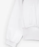 Hanorac cu fermoar pentru fată, din polar, cu borduri argintii, alb Gulliver