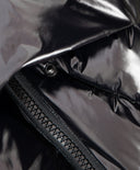 Geacă de iarnă pentru fată, matlasată, cu puf artificial, din material impermeabil lucios, neagră Gulliver