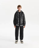 Geacă căptușită pentru băiat, din piele ecologică, neagră Gulliver