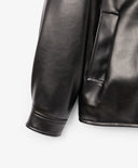 Geacă căptușită pentru băiat, din piele ecologică, neagră Gulliver