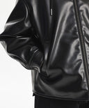 Geacă căptușită pentru băiat, din piele ecologică, neagră Gulliver