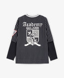 Bluză cu mânecă lungă pentru băiat, siluetă oversize, albastră cu dungi Gulliver