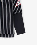 Bluză cu mânecă lungă pentru băiat, siluetă oversize, albastră cu dungi Gulliver