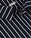 Cămașă tricotată pentru băiat, cu mânecă lungă, în dungi cu print, albastră Gulliver