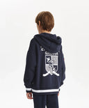 Hanorac cu fermoar pentru băiat, cu interior pufos, albastru Gulliver