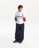 Tricou polo pentru băiat, din futter, cu borduri contrastante, alb Gulliver