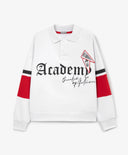 Tricou polo pentru băiat, din futter, cu borduri contrastante, alb Gulliver