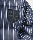 Geacă de tranziție pentru băiat, din material impermeabil, cu dungi verticale, albastră Gulliver