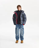 Geacă de tranziție pentru băiat, din material impermeabil, cu dungi verticale, albastră Gulliver