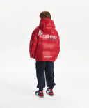Geacă de iarnă pentru băiat, cu glugă, cu puf natural, roșie Gulliver