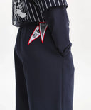 Pantaloni pentru băiat, din futter, cu interior pufos, croială dreaptă lejeră, albastru Gulliver