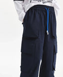 Joggeri pentru băiat, cu buzunare cargo, albaștri Gulliver