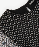 Rochie tricotată pentru fată, cu mânecă lungă, cu tul și paiete, neagră Gulliver
