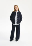 Син трикотажен бомбър силует умерен овърсайз от Gulliver