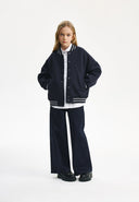 Син трикотажен бомбър силует умерен овърсайз от Gulliver