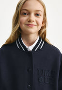 Син трикотажен бомбър силует умерен овърсайз от Gulliver