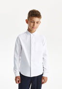 Бяла трикотажна риза с дълъг ръкав от Gulliver