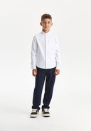 Бяла трикотажна риза с дълъг ръкав от Gulliver