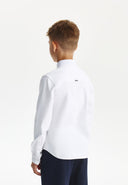 Бяла трикотажна риза с дълъг ръкав от Gulliver