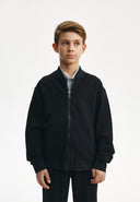 Черен суитшърт-бомбър с предно закопчаване от Gulliver