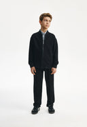 Черен суитшърт-бомбър с предно закопчаване от Gulliver