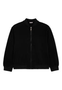 Черен суитшърт-бомбър с предно закопчаване от Gulliver