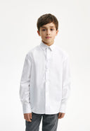 Бяла риза с дълъг ръкав и права свободна форма (relaxed fit) от Gulliver