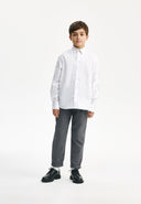 Бяла риза с дълъг ръкав и права свободна форма (relaxed fit) от Gulliver