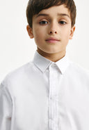 Бяла риза с дълъг ръкав и права свободна форма (relaxed fit) от Gulliver