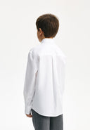 Бяла риза с дълъг ръкав и права свободна форма (relaxed fit) от Gulliver