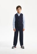 Сини трикотажни панталони с права кройка от Gulliver