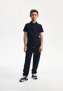 Сини панталони с колан на ластик и връзки от Gulliver