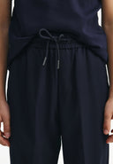 Сини панталони с колан на ластик и връзки от Gulliver