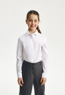 Бяла училищна блуза с втален силует от Gulliver